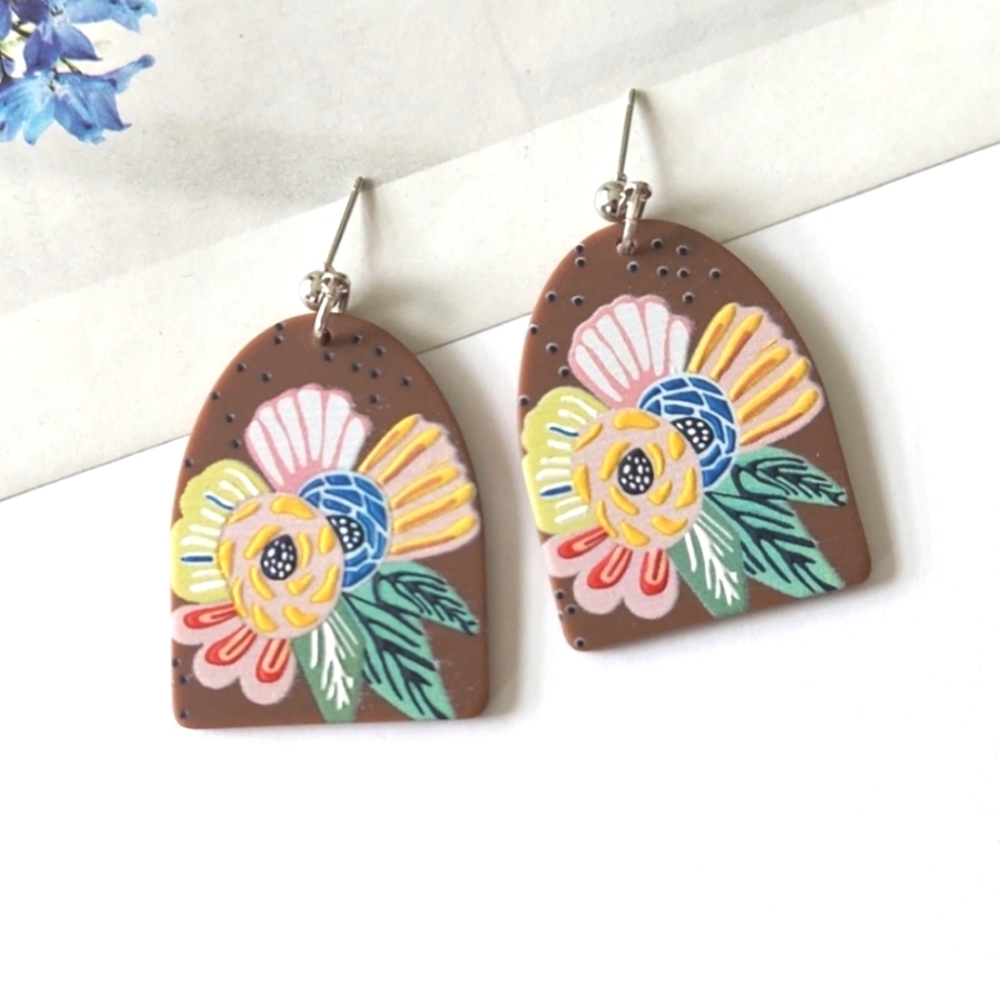 Colorful Floral Earrings